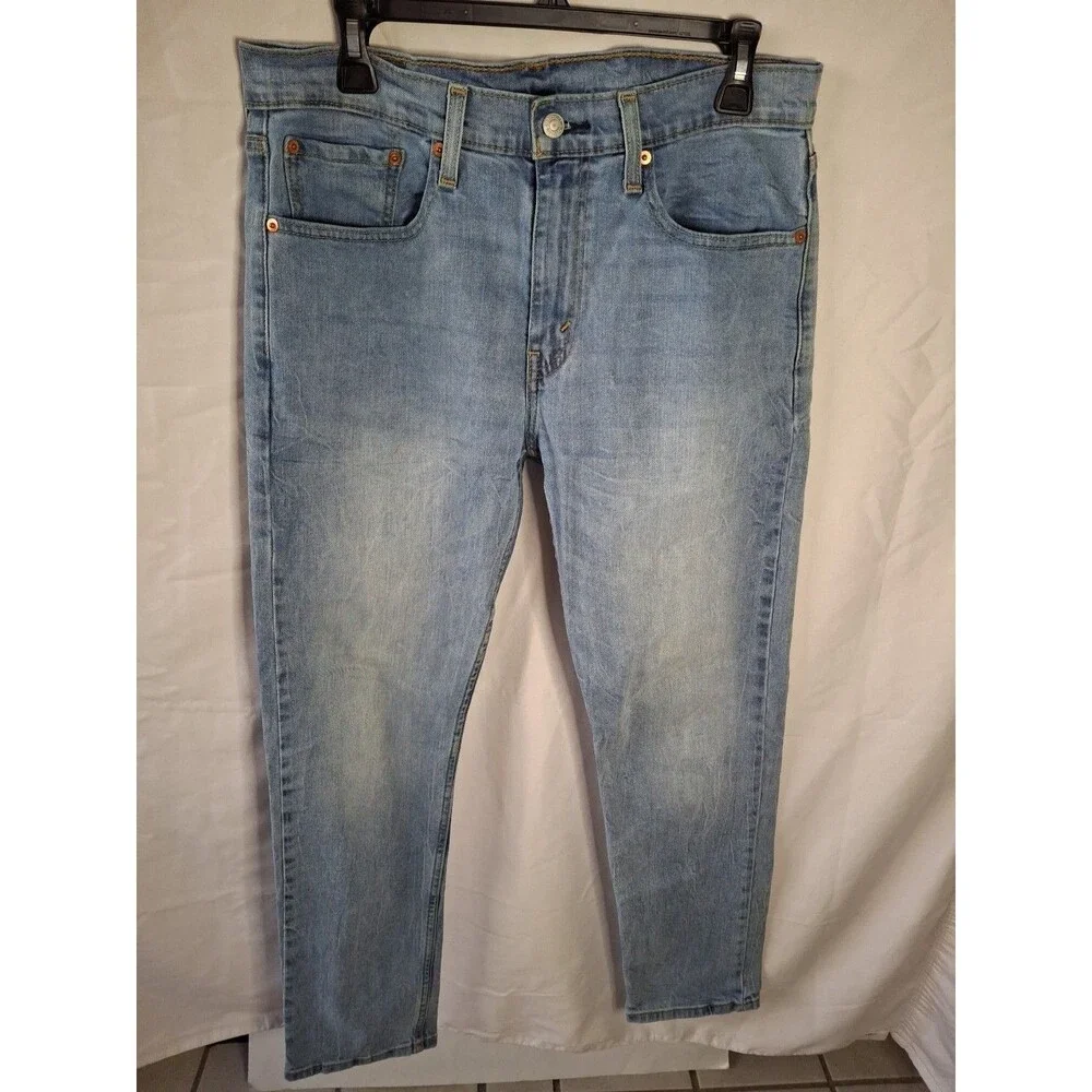 LEVI 502 Straigth Fit Tapered Leg Strech Blue Jeaan Men s Size 32 X 32 (1497)